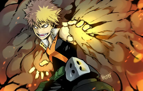 Anime, art, guy, Boku no Hero Academy, My hero Academy