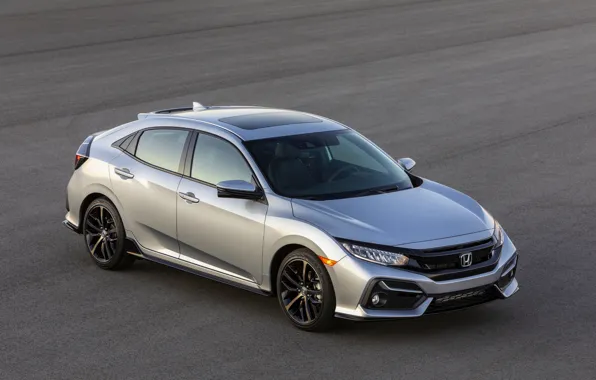 Honda, Civic, Hatchback, hatchback, the five-door, 2020, 2019, gray-silver