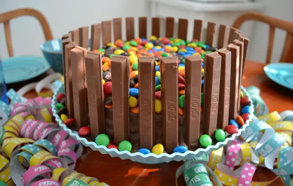 Candy, sweets, cake, M&Ms, KitKat