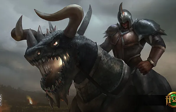 Picture monster, warrior, helmet, armor, Heroes of Newerth, Rampage, Wyvern Ultimate Rampage