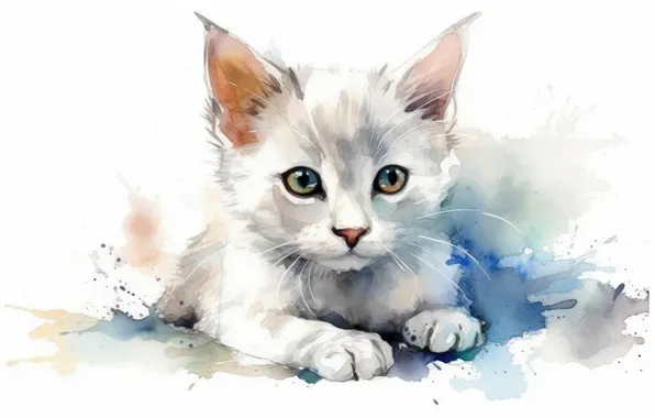 Cat, cat, look, pose, kitty, face, AI art, neural network
