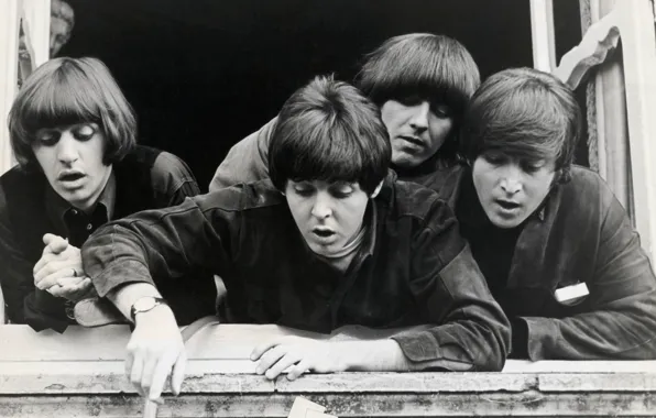 Photo, group, The Beatles, legend, monochrome, cover, Quartet, The Beatles