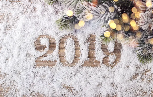 Snow, decoration, New Year, Christmas, happy, Christmas, wood, snow