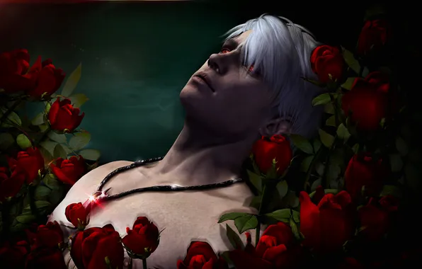 Picture demon, rose, flower, devil may cry