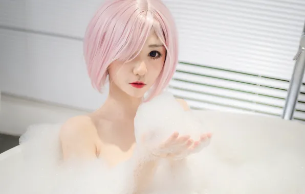 Beautiful, Asian, Model, Water, Woman, Tub, Pretty, Cosplay