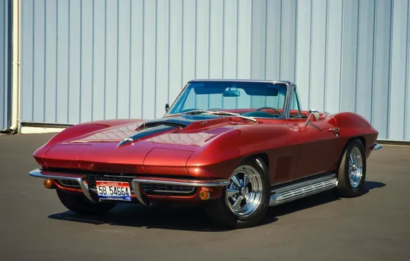 Picture red, chevrolet corvette, classic, convertible