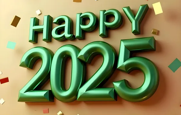 Figures, New year, date, 2025, New Year 2025