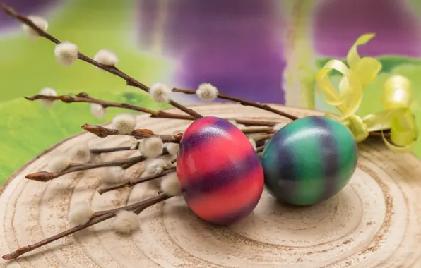 Strips, branches, holiday, red, eggs, spring, Easter, green