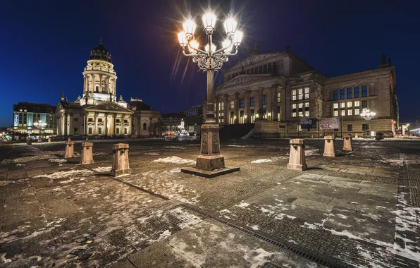 Night, lights, Germany, area, lights, architecture, Berlin, palaces