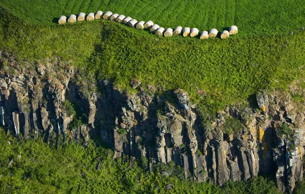 Rocks, France, straw, Auvergne, Murol