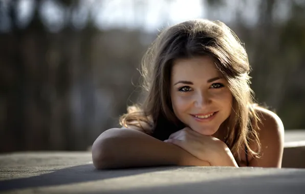 Smile, portrait, brown-eyed, Dana