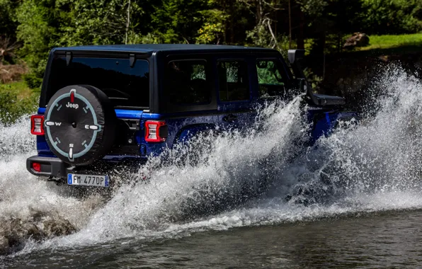 Picture squirt, blue, SUV, 4x4, Jeep, 2019, Wrangler Unlimited 1941 Sahara