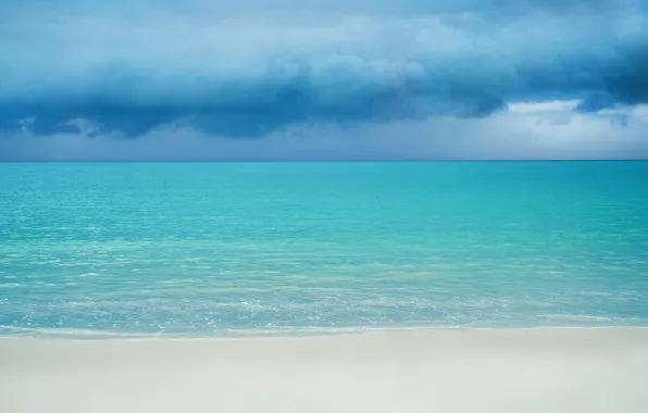 Picture sea, clouds, clouds, shore, horizon