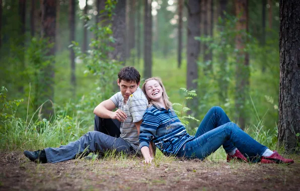 Picture forest, laughter, two, date, it
