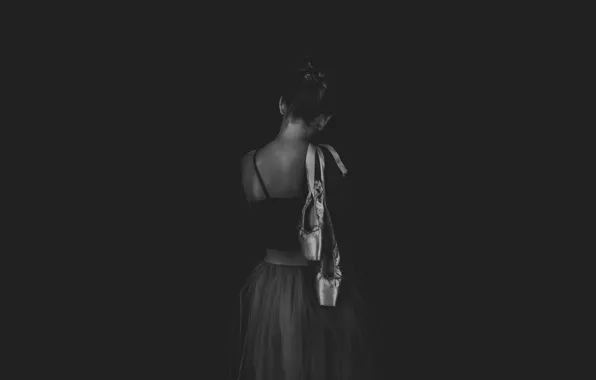 BACKGROUND, BLACK, DRESS, MOOD, BALLERINA, POINTE SHOES