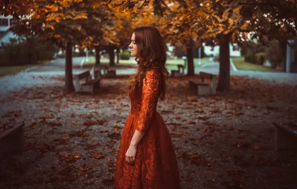 Picture trees, pose, model, portrait, makeup, dress, hairstyle, brown hair