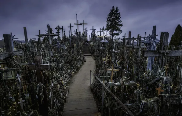 Lithuania, cross mountain, HILL OF CROSSES, Šiauliai district