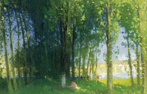 Landscape, picture, Pierre Eugène Montesin, Pierre-Eugene Montezin, The Loing at Saint-Mames