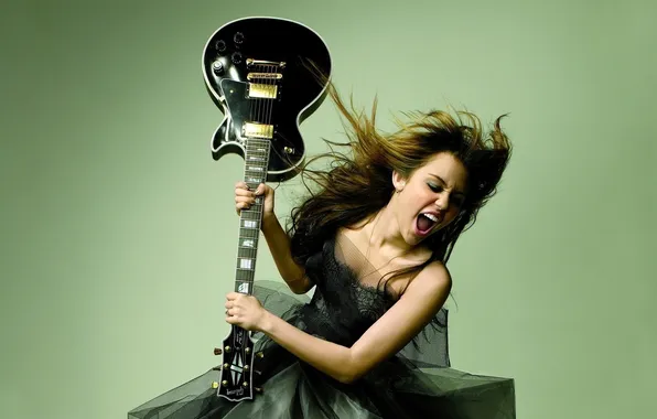 Guitar, singer, Miley Cyrus, Miley Cyrus