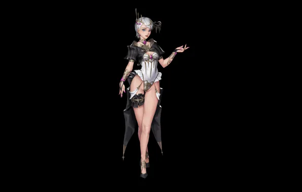 Girl, style, art, figure, blonde, Illustration, drawing, Minimalism