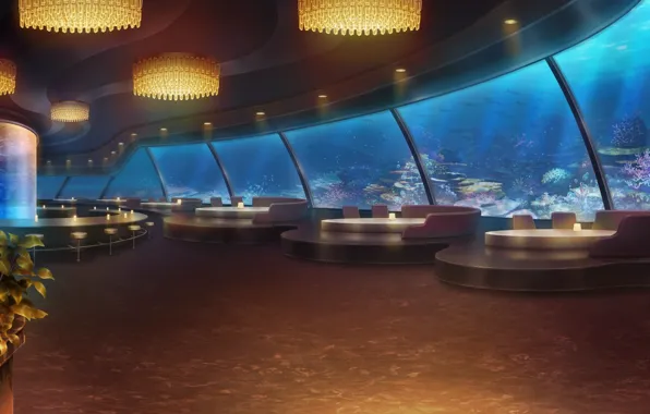 Design, style, interior, restaurant, the hotel, under water, the room, lounge zone