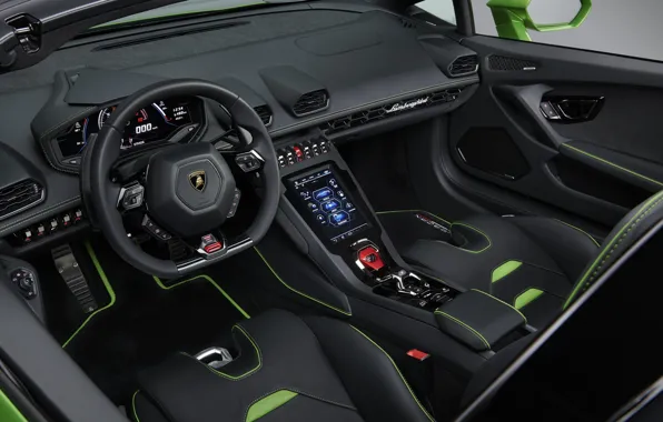 Lamborghini, salon, Spyder, Evo, Huracan, 2019, Lamborghini Huracan Evo