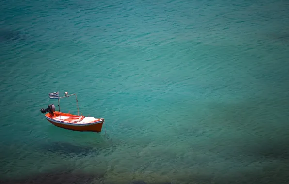 Wallpaper sea, boat, pond for mobile and desktop, section минимализм