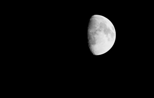 Night, space, the universe, the moon, black and white