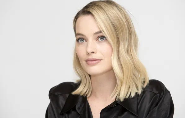 Portrait, actress, blonde, white background, beauty, Margot Robbie, Margot Robbie