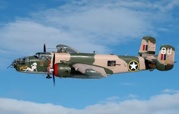 Picture USA, bomber, twin-engine, quintuple, North American B-25 Mitchell