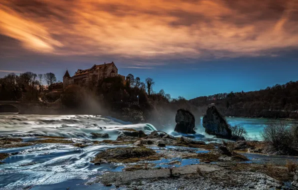 Picture Switzerland, Schaffhausen, long exposure, Rhinefall