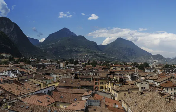 Picture Home, Mountains, The city, Panorama, Roof, Italy, Italy, Mountains