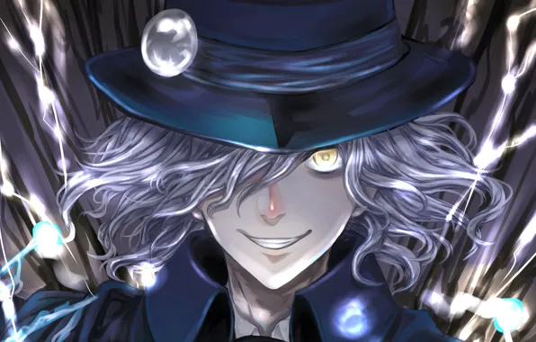 Look, smile, hat, anime, art, guy, madness, Avenger