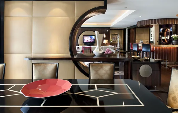 Style, table, chairs, interior, TV, the hotel, bar