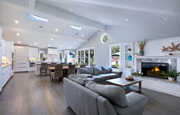 Style, sofa, Villa, interior, kitchen, fireplace, luxury, Design