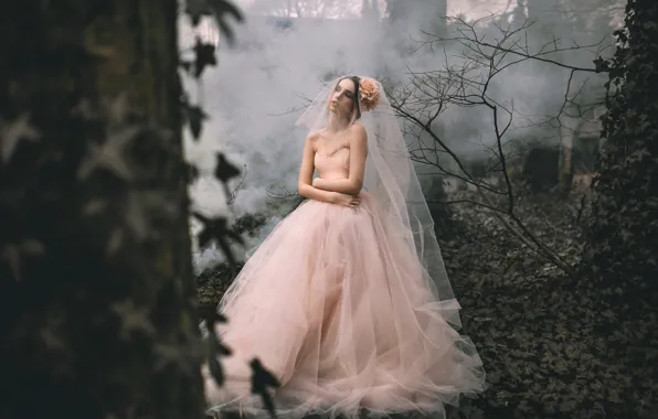 Forest, girl, dress, Rosie Hardy, Lauren Hall Worth