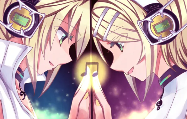 Girl, romance, guy, two, Vocaloid, Vocaloid, Kagamine Len, Kagamine Rin