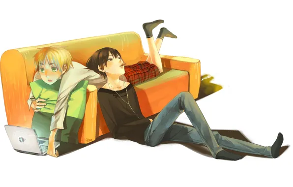 Sofa, art, two, axis powers hetalia