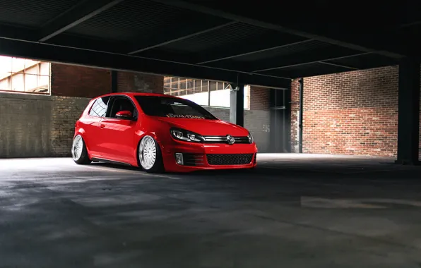 Picture Volkswagen, red, GTI, mk6