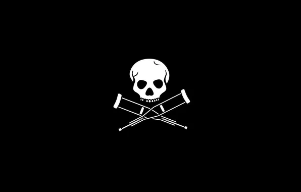 Picture background, skull, crutches, jackass 3D
