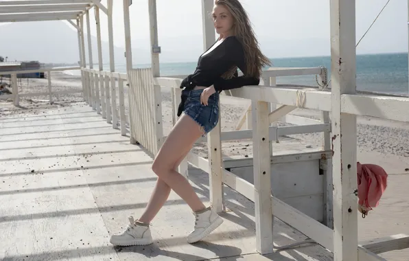 Beach, long hair, model, awesome, brunette, Gaia, gorgeous, photoshoot