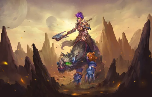Mountains, beast, Orc, Hearthstone Heroes of Warcraft, Hearthstone Heroes Of Warcraft
