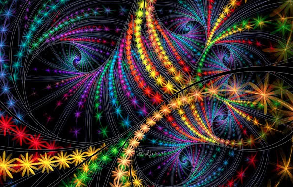 Light, background, pattern, color, spiral, the volume