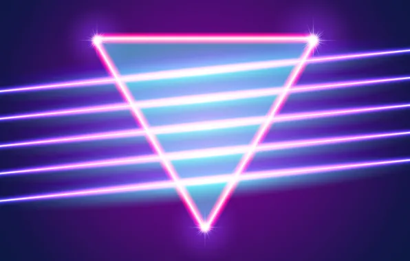 Picture Music, Neon, Background, Triangle, Electronic, Shine, Retro, Synthpop