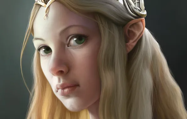 Picture girl, face, the Lord of the rings, art, elf, Diadema, the lord of the rings, …