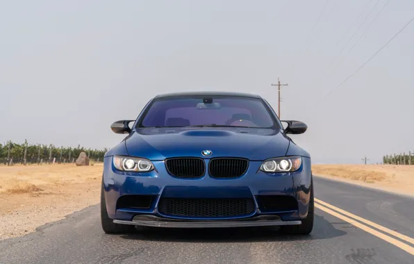 Picture BMW, Blue, E90, Face, Sight