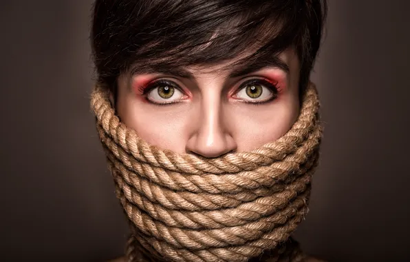 Picture girl, portrait, rope