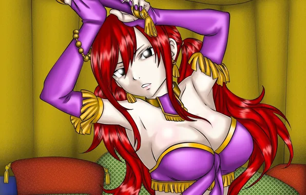 Girl, pose, manicure, Fairy Tail, Fairy Tail, Elsa Scarlet