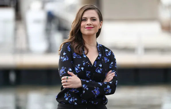 Look, pose, smile, makeup, actress, hair, Hayley Atwell, Hayley Atwell