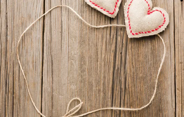 Red, heart, Board, heart, hearts, red, thread, heart